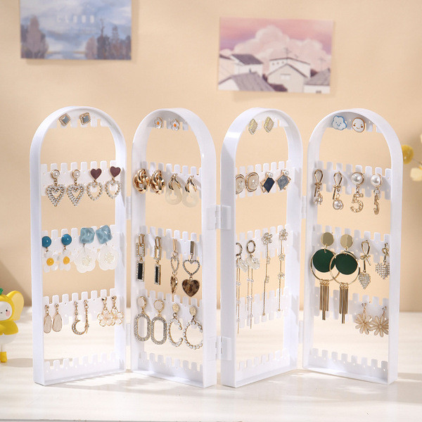3 Fans Earring display stand 240 plastic holes creative screen jewelry stand earring jewelry display stand earring storage rack