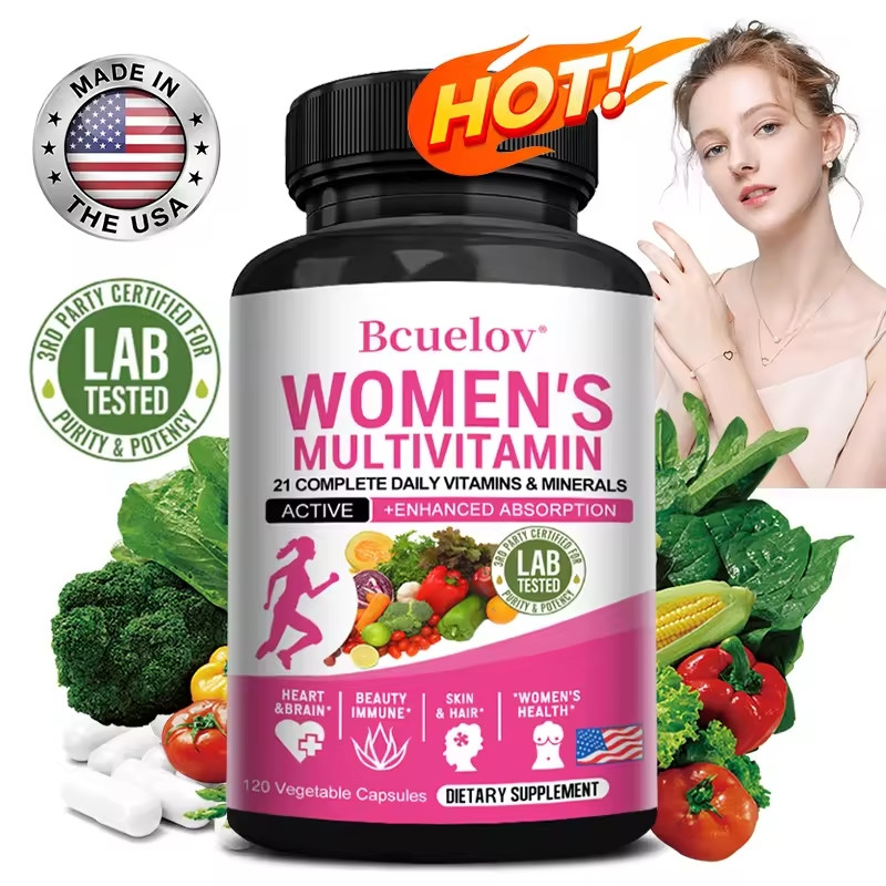Women's multivitamin with magnesium, zinc, vitamins A, C, D, E to support immunity, brain and heart health